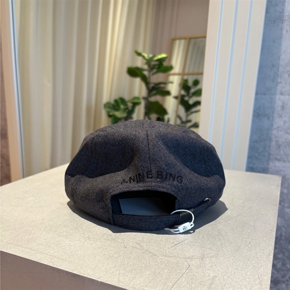 Anine Bing Jeremy Baseball Cap, Dark Heather Grey Wool 